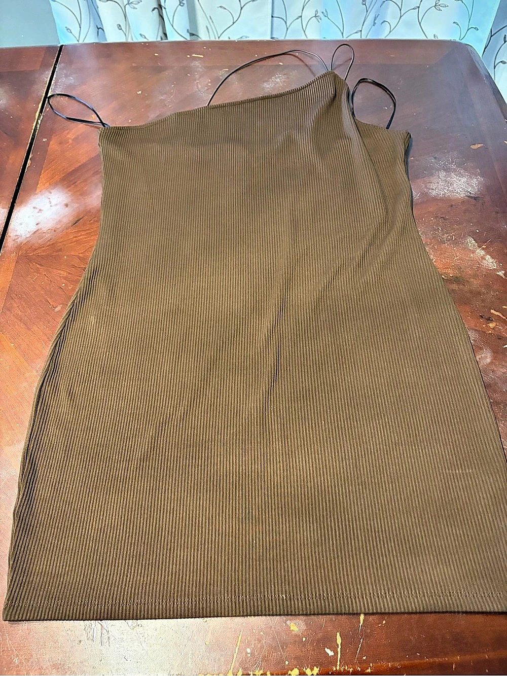 H&M MUGLER Ribbed Mini Dress in Brown Size XL NWT